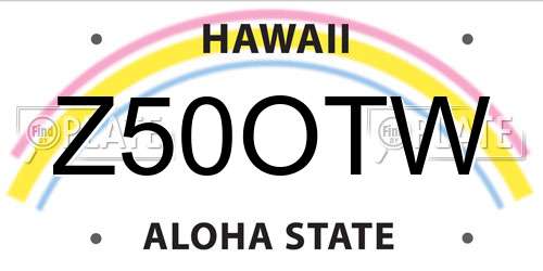 Z50OTW Hawaii License Plate