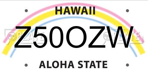 Z50OZW Hawaii License Plate