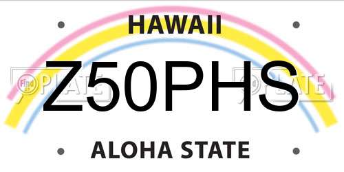 Z50PHS Hawaii License Plate