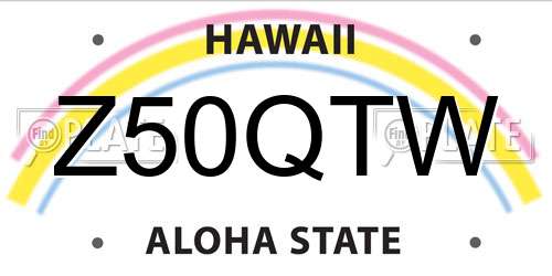 Z50QTW Hawaii License Plate