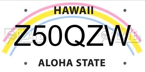Z50QZW Hawaii License Plate
