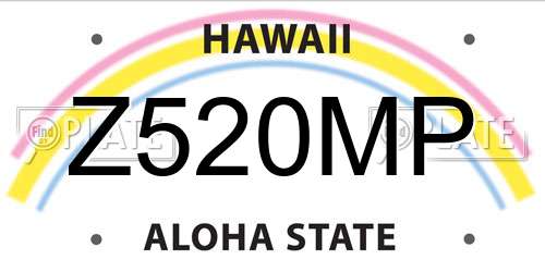 Z520MP Hawaii License Plate