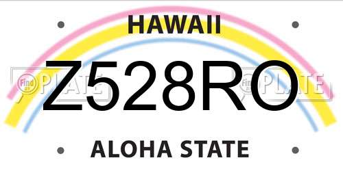 Z528RO Hawaii License Plate