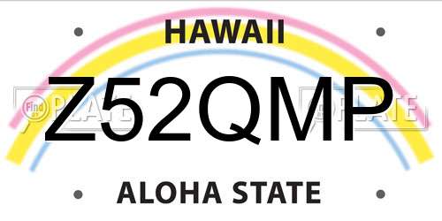 Z52QMP Hawaii License Plate