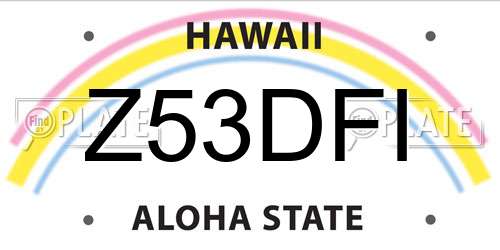 Z53DFI Hawaii License Plate