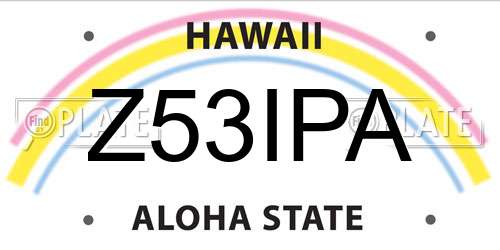 Z53IPA Hawaii License Plate