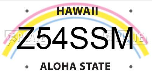 Z54SSM Hawaii License Plate