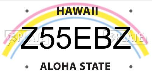 Z55EBZ Hawaii License Plate