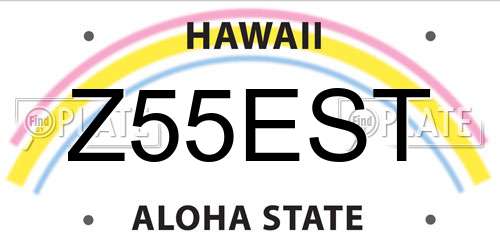 Z55EST Hawaii License Plate