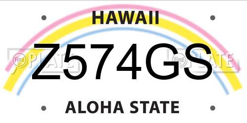 Z574GS Hawaii License Plate