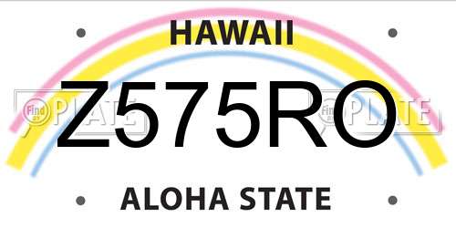 Z575RO Hawaii License Plate