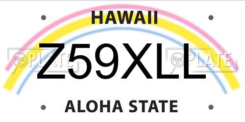 Z59XLL Hawaii License Plate