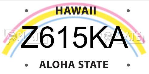 Z615KA Hawaii License Plate