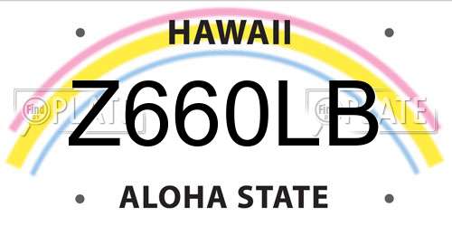 Z660LB Hawaii License Plate
