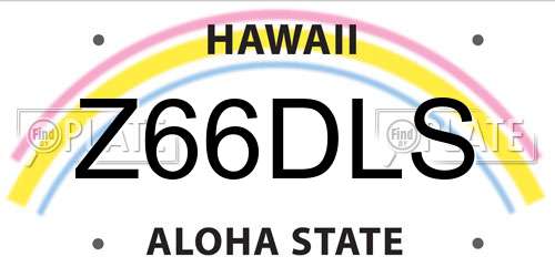 Z66DLS Hawaii License Plate