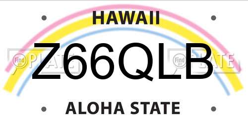 Z66QLB Hawaii License Plate