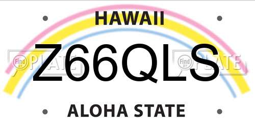 Z66QLS Hawaii License Plate