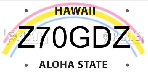 Z70GDZ Hawaii License Plate
