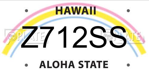 Z712SS Hawaii License Plate