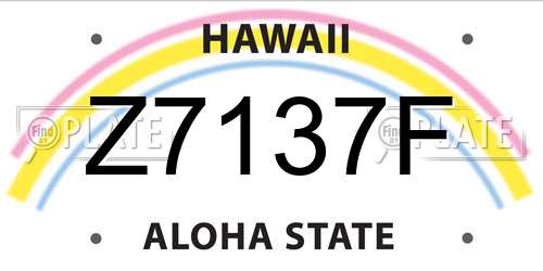 Z7137F Hawaii License Plate