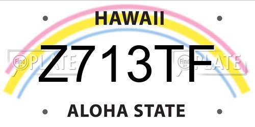 Z713TF Hawaii License Plate