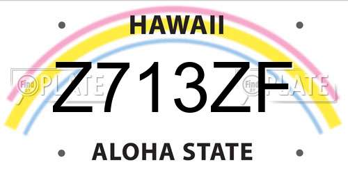 Z713ZF Hawaii License Plate
