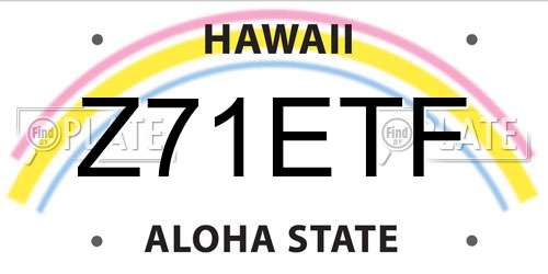 Z71ETF Hawaii License Plate