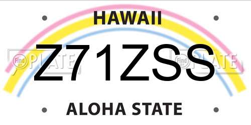 Z71ZSS Hawaii License Plate