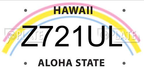 Z721UL Hawaii License Plate