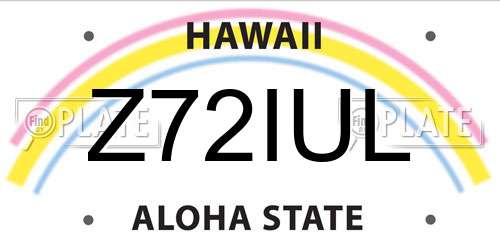 Z72IUL Hawaii License Plate