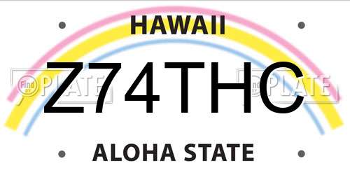 Z74THC Hawaii License Plate