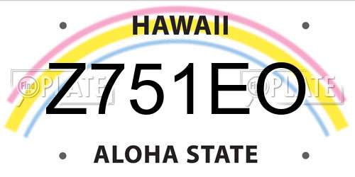 Z751EO Hawaii License Plate