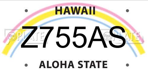 Z755AS Hawaii License Plate
