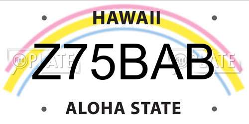 Z75BAB Hawaii License Plate