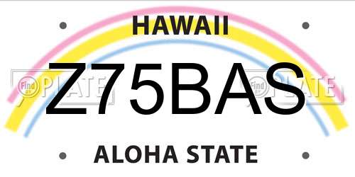 Z75BAS Hawaii License Plate