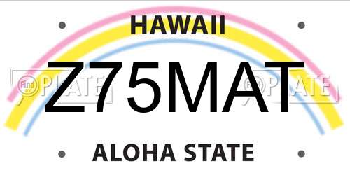 Z75MAT Hawaii License Plate