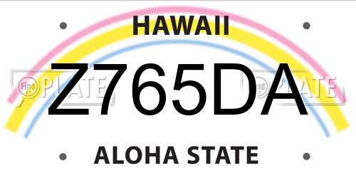 Z765DA Hawaii License Plate
