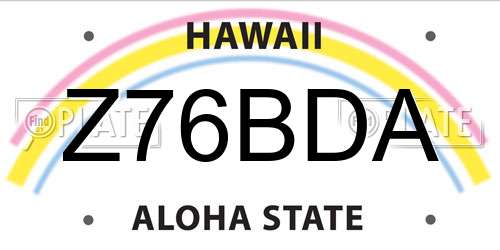 Z76BDA Hawaii License Plate