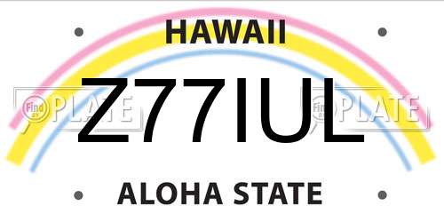 Z77IUL Hawaii License Plate