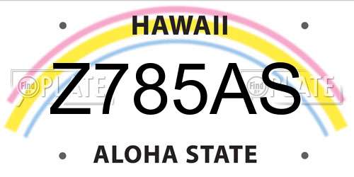 Z785AS Hawaii License Plate