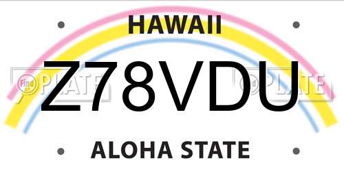 Z78VDU Hawaii License Plate