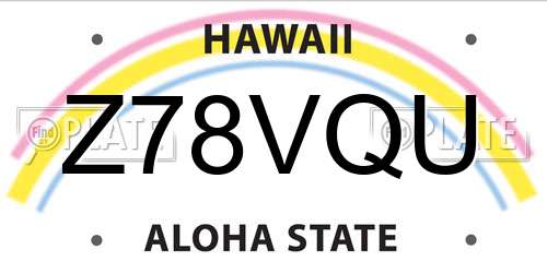 Z78VQU Hawaii License Plate
