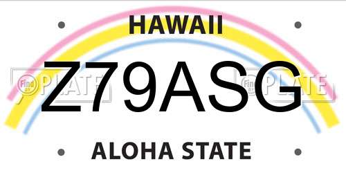 Z79ASG Hawaii License Plate