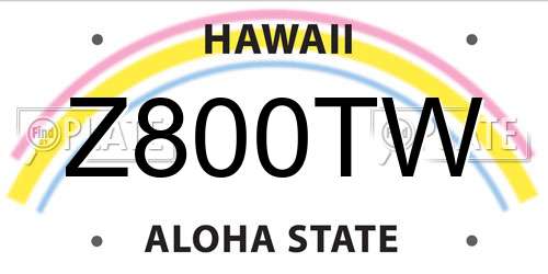 Z800TW Hawaii License Plate
