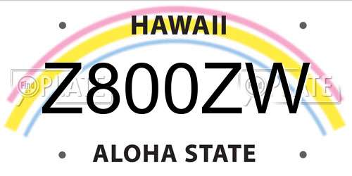 Z800ZW Hawaii License Plate