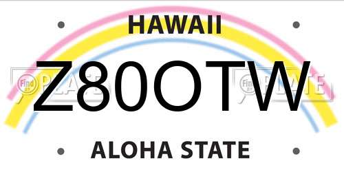Z80OTW Hawaii License Plate