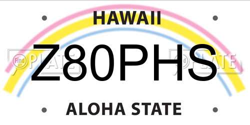 Z80PHS Hawaii License Plate