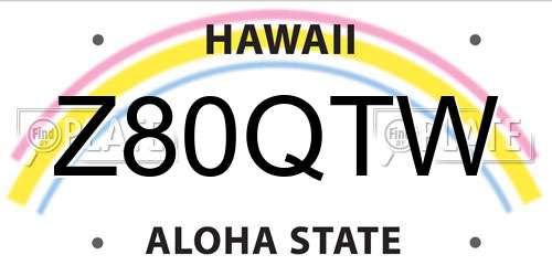 Z80QTW Hawaii License Plate