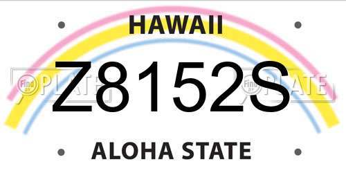 Z8152S Hawaii License Plate