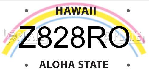 Z828RO Hawaii License Plate